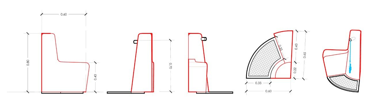 Sezioni dei moduli delle sedute